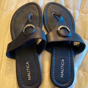 Nautical flip fop.  Excellent condition.  Size 10 Navy